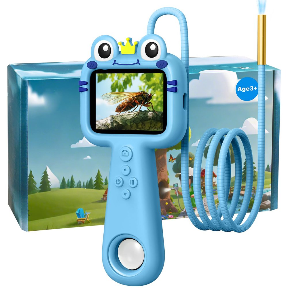 Borescope Camera for Kids - STEM Science Educational Toy for 4-12 Years Old Boys & Girls | Birthday Gift for Outdoor Adventures & Nature Discovery (Blue)