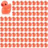 100 Pcs Mini Resin Ducks Tiny Ducks Miniature Duckies Bulk Figures for Garden Micro Landscape Home Prank Game Micro Landscape Aquarium Dollhouse Ornament DIY Handmade School (Orange) view 1