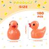 100 Pcs Mini Resin Ducks Tiny Ducks Miniature Duckies Bulk Figures for Garden Micro Landscape Home Prank Game Micro Landscape Aquarium Dollhouse Ornament DIY Handmade School (Orange) view 2
