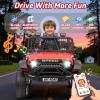 Blissride 24V Jeep Power Wheels w/Remote Control, 4WD Ride on Truck Car, 3 Speed, Bluetooth Music, Wide Seat, Spring Suspension, LED Light, Birthday for Boys Girls Toddler (D-Red) view 4