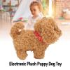 Diydeg Electronic Plush Puppy Dog Toy, Interactive Walking Barking Tail Wagging Cute Companion Animal with and Sounds for Kids Toddlers Age 3 and Up (Brown) view 2