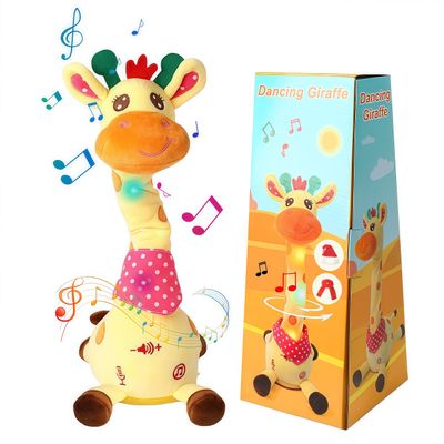 Christmas Dancing Giraffe Toy Stuffed Plush, Cute Interactive Baby Toys - Singing 60 Children Songs, Recording & Repeating, Led Light, Adjustable Volume - Birthday Gift for Toddler, Christmas Giraffe