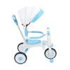 SUNGOOYUE Adjustable Height Push Type Baby Tricycle, Fun Tricycle with Lights and Music for 2-5 Year Girls, Stable Structure and Wide EVA Wheels, Folding Design, Great for Toddlers with (Blue) view 3