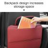 BAWPMAQY 2 Pcs Car Seat Kick Mat Leather Protectors for Mitsubishi Eclipse Cross 2018-2025, Universal Seat Back Anti-Kick Anti-Scratch Waterproof Resistant with Storage Pockets, D/Coffee view 2