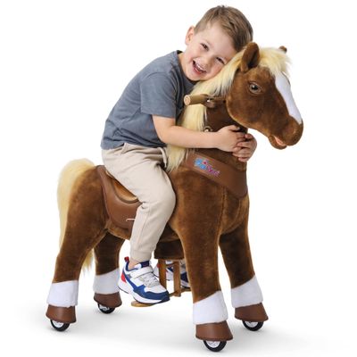 PonyCycle Ride on Horse for Boys, Brown Mechanical Pony, Age 4-7