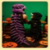 3D Dinosaur Skeleton Costume, Plush Dino Outfit, Realistic Halloween Dino Skeleton Costumes, Themed Skull Cosplay Props (Purple, Big) view 2