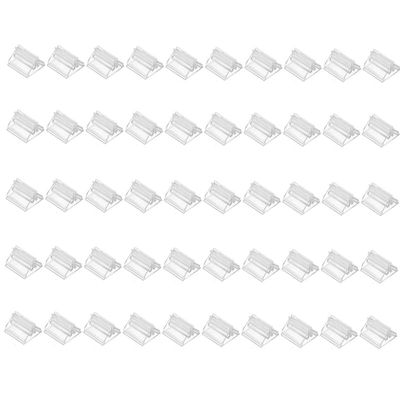 50 Pcs Clear Card Stands, Triangular Display Holders for Game Cards, Photos, Menus, Table Number Signs - Transparent Acrylic Card Holders for Board Games & Decor