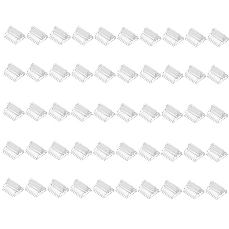 50 Pcs Clear Card Stands, Triangular Display Holders for Game Cards, Photos, Menus, Table Number Signs - Transparent Acrylic Card Holders for Board Games & Decor