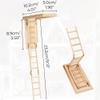 1/12 Scale Miniature Folding Attic Ladder  Dollhouse Furniture Mini Wooden Step Stairs, Small Decorative Staircase for Dollhouse Scene, DIY Accessories, Landscape and Home Decor view 2