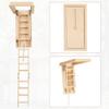 1/12 Scale Miniature Folding Attic Ladder  Dollhouse Furniture Mini Wooden Step Stairs, Small Decorative Staircase for Dollhouse Scene, DIY Accessories, Landscape and Home Decor view 3