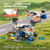 VEVOR Motorcycle Engine Toy, 25 Pieces, Motorcycle Mechanic Toy with Removable Parts, Lights & Sounds, Simulated Riding & Track Racing, Kids Mechanic Workshop Set for Toddler 3 Years and Up, Yellow view 2
