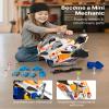 VEVOR Motorcycle Engine Toy, 25 Pieces, Motorcycle Mechanic Toy with Removable Parts, Lights & Sounds, Simulated Riding & Track Racing, Kids Mechanic Workshop Set for Toddler 3 Years and Up, Yellow view 3