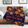SHYESOP-ey Custom Name Spooky Halloween Jack-o'-Lantern Baby Blanket, Flannel Blanket, Baby Nursery Swaddling Blankets, Suitable for Children, Boys and Girls, Kid's Birthday Gift 30X40 Inches view 3