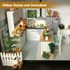 1/12 Dollhouse Kitchen Islands Dining Table Chairs Set  Miniature Kitchen with Stools, Modern Wood Furniture for Dollhouse Room Decor  Realistic Miniatures for Restaurant Bar Pub Barbie Crafts view 3