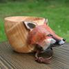 DZHOYULBV Handmade animal water bowl, wooden water cup, animal wooden bowl view 1