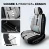 QUFEI Pickup Truck Seat Covers for Baja,for Subaru Baja 2003-2006,Leather Front Seat Covers,Airbag-Compatible Car Seat Protectors,Waterproof Seat Cover(Black+Gray,2PCS/with Pillows) view 2