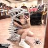 3D Dinosaur Skeleton Costume, Plush Dino Outfit, Realistic Halloween Dino Skeleton Costumes, Themed Skull Cosplay Props (White, Small) view 3