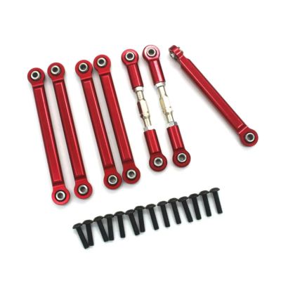 Rc Repairs Parts For ZD For Racing DBX-10 1/10 RC Car Remote Control Pull Rod 7-piece Set Zero Metal Accessories Upgrade Parts Replacement Repair(Red)