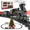 HIGHMALL 15-Piece christmas tree train Set with Smoke, Sound & Lights - Fancy Track & Vintage Passenger Carriages for Christmas, Steam Kids Train Set Around Christmas Tree for Kids Ages 3-8 Boys Gifts view 1