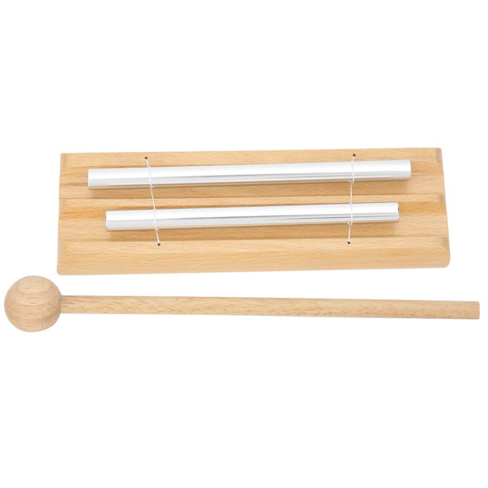 Tabletop Chimes with , Musical Toy, 2 Pole Educational Percussion Instrument, Aluminum Tube and Beech Wood Desktop for , and Musical