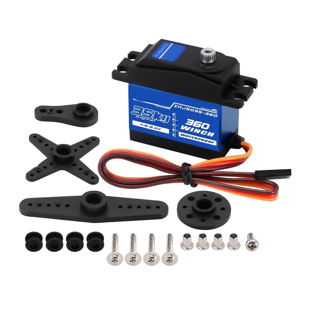 INJS035-360 35KG Waterproof 360 Rotating Digital Servo Winch Spool(INJS035-360 Servo)