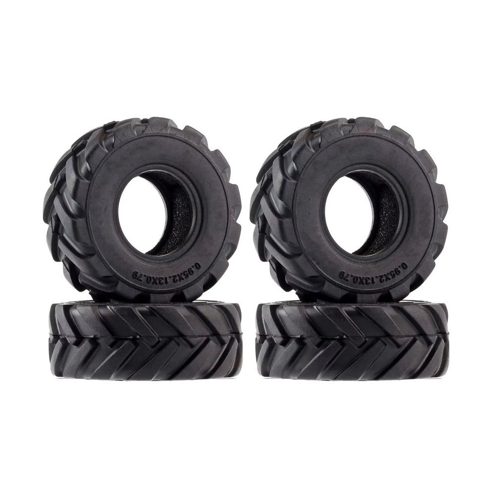 RC Car Tyres Wheels For TRX4M For Bronco For Defender 1/18 4PCS 1.0" Wheel Tires Mud For Terrain Rubber Tyres RC Crawler Car Upgrade Parts Replacement Repair