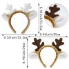 Auswalar 2PCS Cute Christmas Reindeer Headbands for Girls Plush Antler & Ear Hair Accessories Festive Holiday Party Headwear view 2