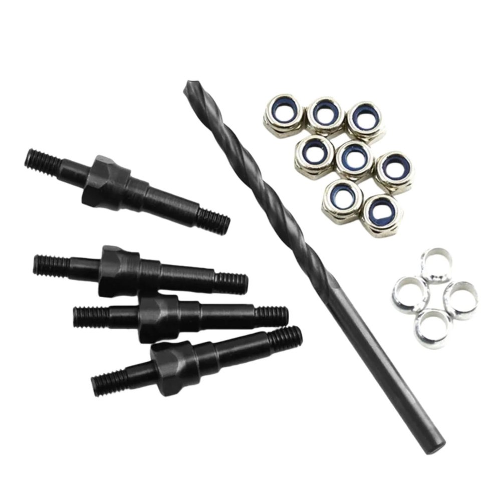 4PCS Front & Rear Universal Shock Standoff Upgrade Parts for Arrma 6S BLX Typhon Kraton Outcast Mojave Notorious Infraction Felony Talion Limitless, Steel EXB Shock Mount ARA330703 (Black)