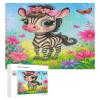 GAPWJNK Cute Zebra Wooden Puzzle Family Game Puzzle Decor Art Jigsaw for Adults Stress Relief Leisure Time Gifts 500 PCS view 1