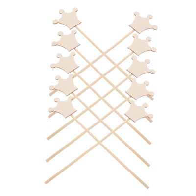 BRIGHTFUFU 10pcs DIY Wooden Princess Fairy Wands with Crown Shape for Adults Safe Craft Ingredients for Birthday Party Dress Up Halloween Creative Handmade Sticks for Imaginative Play (10PCS)