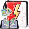 Maiboaler Card Binder-4 Pocket Zipper Collection Album with Double-Sided Display for 400 Cards,Premium PU Holder,Includes 5 Hard Plastic Sleeves for Game Cards,Sports Cards view 1
