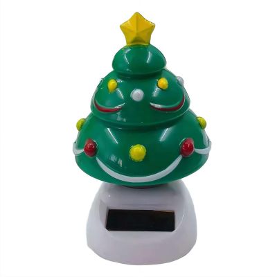 Crazyview Christmas Solar Powered Dancing Figurines, Solar Dancing Christmas Santa Snowman, Cute Car Swinging Dance Figurines Car Dashboard Decorations Accessories for Holiday (Green)