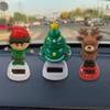 Crazyview Christmas Solar Powered Dancing Figurines, Solar Dancing Christmas Santa Snowman, Cute Car Swinging Dance Figurines Car Dashboard Decorations Accessories for Holiday (Green) view 2