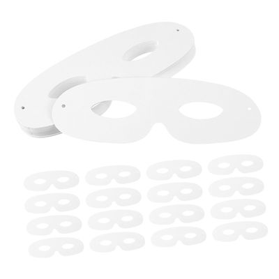 BRIGHTFUFU 60 Sets DIY Paintable Blank White Paper Masks with Elastic Ropes for Masquerade Halloween Party Crafting Lightweight Breathable Facial Masks for Artistic Cosplay and Costume