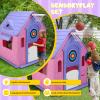 Gangdun Kids Playhouse with Basketball Hoop Dartboard Garden Games Cottage (Light Pink) view 2