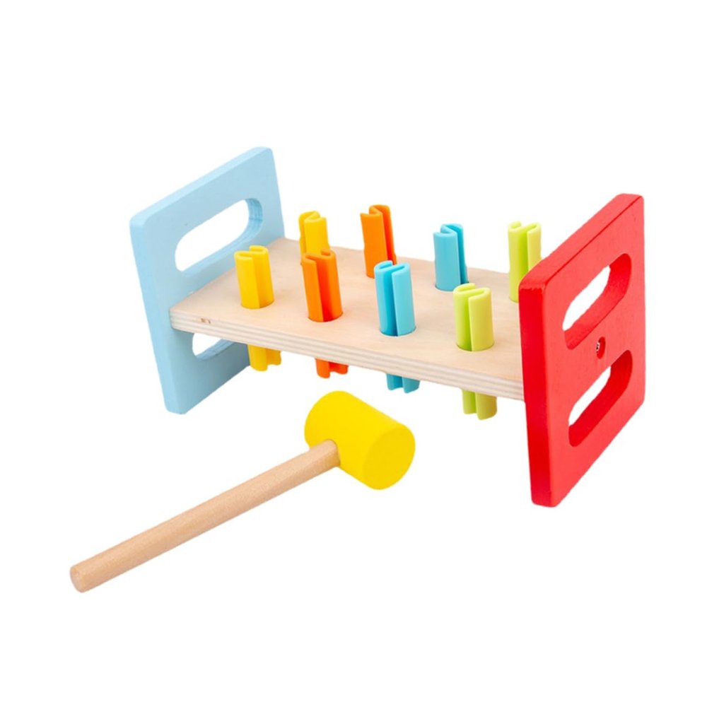 RORPOIR 2Pcs Hammer Pounding Bench Game Interactive Cognitive Plaything for Muscle Educational