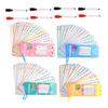 BRIGHTFUFU 4 Sets Portable Math Flash Cards with Dry Erase Surface Multiplication Division Addition Subtraction Practice Tools for Student Classroom Aid Travel-Friendly Learning Games view 1