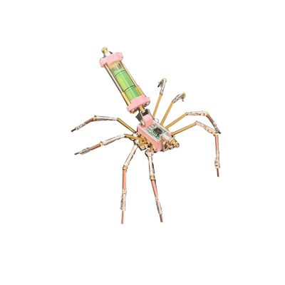 3D Metal Puzzle Model Kit, 100Pcs 3D Cyberpunk DIY Cyber Rebel Futuristic Spider Building Kit, Unique Desk Creative Art Decorations Gift for Adults