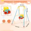 3-in-1 Toddler Swing Set, Indoor & Outdoor Baby Swing Heavy Duty Swing Set with Foldable Metal Stand for Aged 6 Months to 10 Years Old, Easy to Assemble and Store (RedBlue) view 2