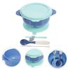 COOLHIYA 2 Sets Bowls with Strong Suction Base Heat Resistant Stackable Feeding Bowls for Spoon and Lid Food for Boys and Mealtime view 4