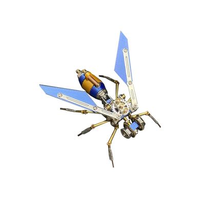 3D Metal Puzzle Model Kit, 128Pcs 3D Cyberpunk DIY Mechanical Insect Darknet Assassin Building Kit, Unique Desk Creative Art Decorations Gift for Adults