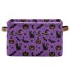 Emelivor Halloween Pumpkin Cat Storage Basket Bins Decorative Organizer Bins Laundry Hamper Baskets with Handles for Living Room Clothes Closet Shelf Livingroom,1 pcs view 1