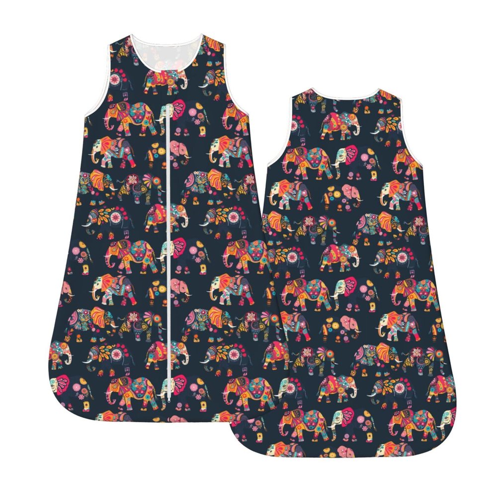 Muishi Colorful Elephants Baby Wearable Blanket Infant Boys Girls Sleeping Bag For Newborn Unisex Baby Stuff Sleep Sack Suit S(0-6month)