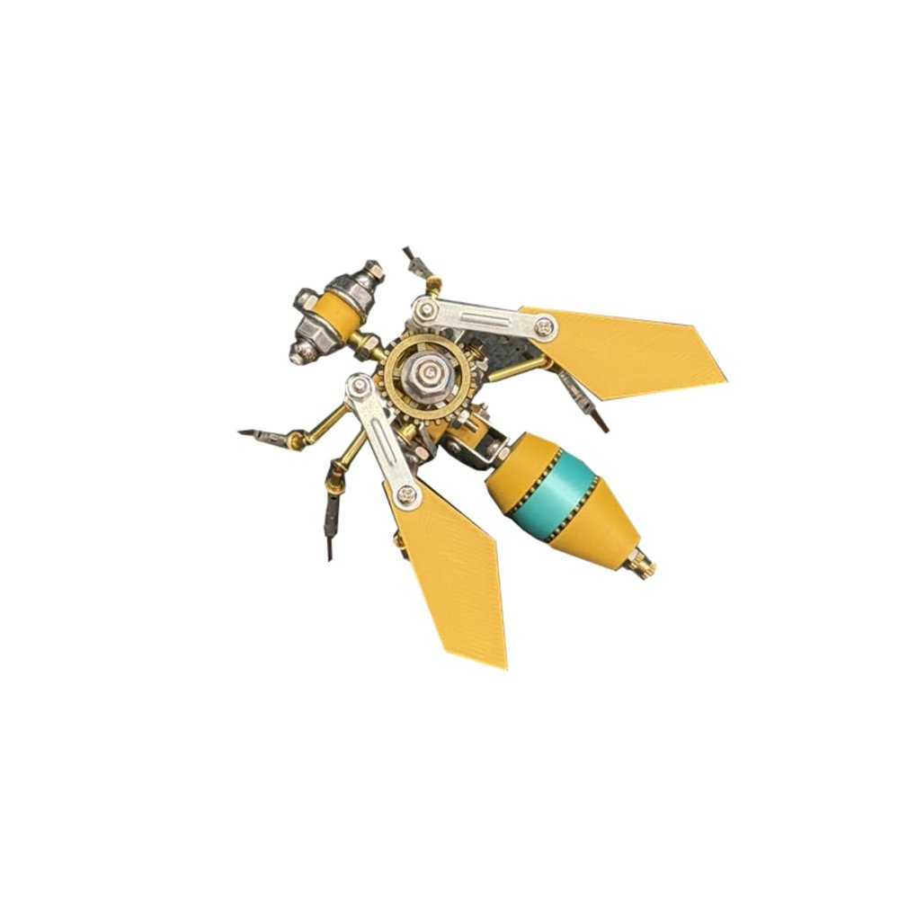 3D Metal Puzzle Model Kit, 102Pcs 3D Cyberpunk DIY Repair Worker Bee Building Kit, Unique Desk Creative Art Decorations Gift for Adults
