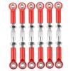 FELTECHELECTR 6Pcs Adjustable Aluminum Turnbuckle Rod Linkage for RC Car Steering Upgrade Compatible with Redcat Remote Control HSP Racing HPI Truck Buggy Off-Road Vehicle Red view 1