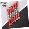 FELTECHELECTR 6Pcs Adjustable Aluminum Turnbuckle Rod Linkage for RC Car Steering Upgrade Compatible with Redcat Remote Control HSP Racing HPI Truck Buggy Off-Road Vehicle Red view 3