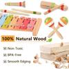 Baby Musical Instruments for Girls-Montessori Wooden Toys for Toddlers 1-3,Percussion Instruments Set with Xylophone Preschool Educational 3+ Christmas Birthday Gift for 1 2 3 Year Girls (pink 6 in 1) view 4