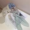 DFWZMQTG Hair Ornaments Fairy Streamer Ribbon Floret Fold Rope Temperament view 2