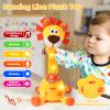 LLUKEME Dancing Talking Lion Toy, Stuffed Animal Baby Toy Repeating What You Say, Glowing Musical Electronic Lion with Fluffy Mane Gifts for Toddlers 1-3 Years Old Valentine's Day Gifts view 2