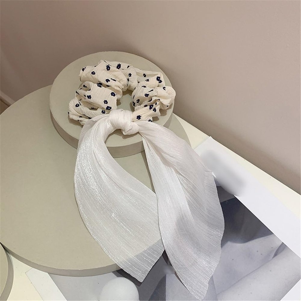 DFWZMQTG Hair Ornaments Fairy Streamer Ribbon Floret Fold Rope Temperament